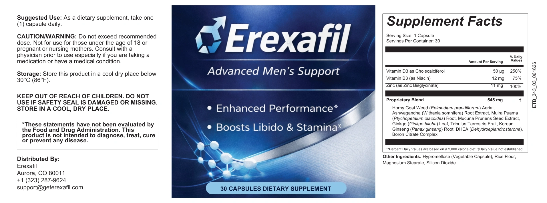 Erexafil official packaging and satisfaction guarantee